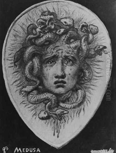 Medusa, 1867 Oil Painting by Elihu Vedder