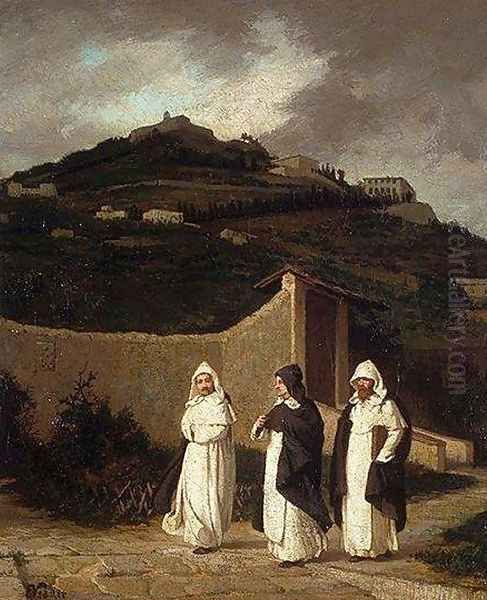 Dominicans. A Convent Garden, near Florence Oil Painting by Elihu Vedder