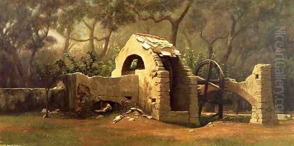 The Old Well, Bordighera Oil Painting by Elihu Vedder