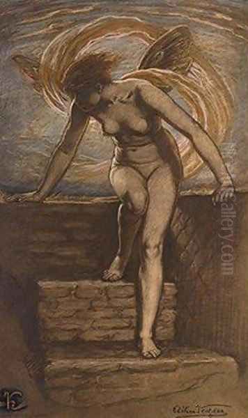 Dawn Oil Painting by Elihu Vedder