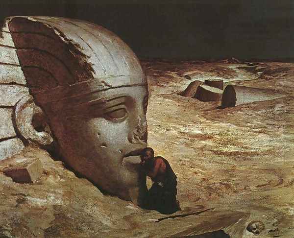 Listening to the Sphinx Oil Painting by Elihu Vedder