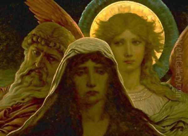 The Sorrowing Soul Between Doubt and Faith (1884) Oil Painting by Elihu Vedder