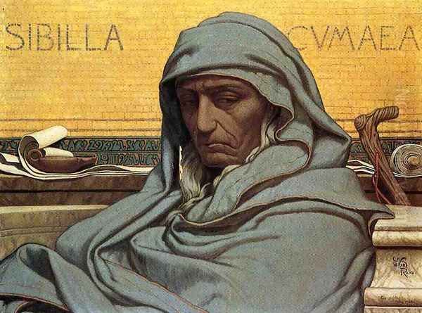 Sibilia Cumaea Oil Painting by Elihu Vedder