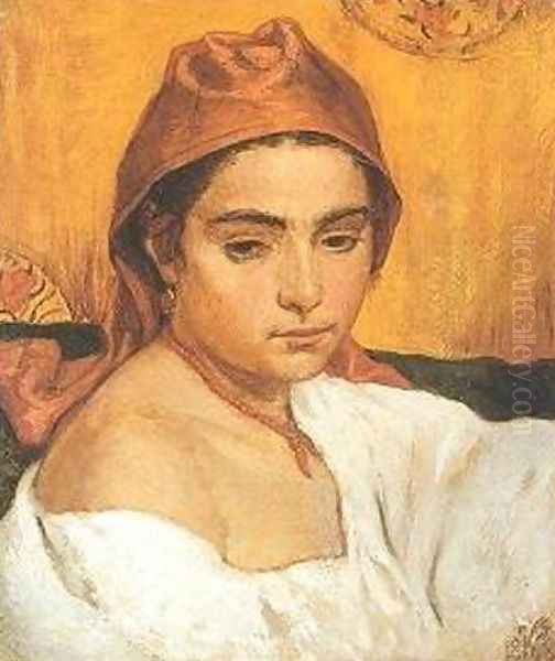 Etruscan Girl Oil Painting by Elihu Vedder