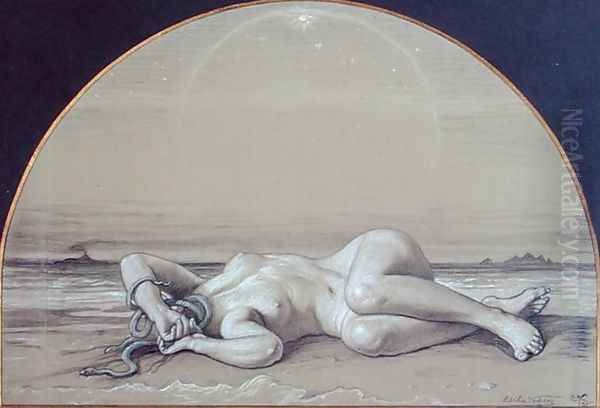 The Dead Medusa Oil Painting by Elihu Vedder