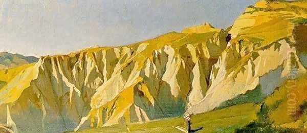 Cliffs of Volterra Oil Painting by Elihu Vedder