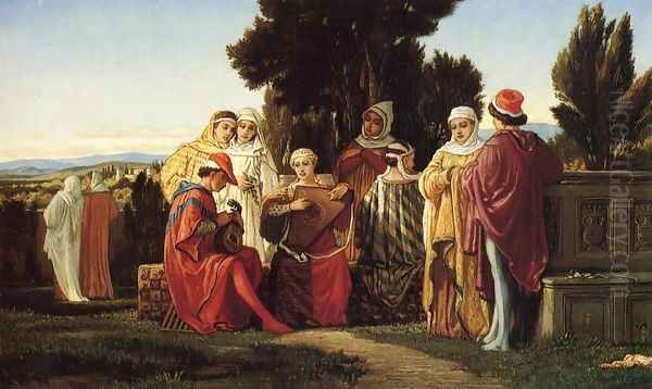 The Music Party Oil Painting by Elihu Vedder