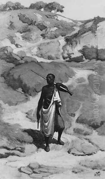 The African Sentinel Oil Painting by Elihu Vedder