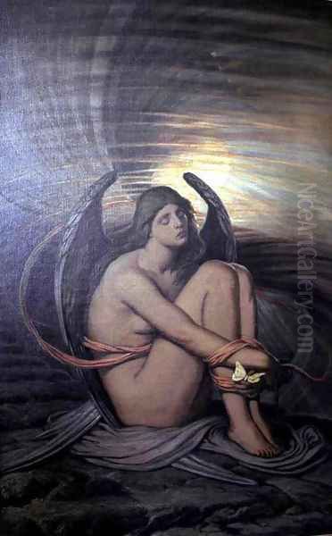 A Soul in Bondage Oil Painting by Elihu Vedder