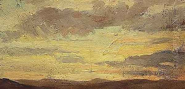 Sunset over the Tuscan Hills Oil Painting by Elihu Vedder