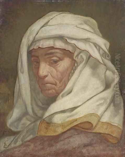 Study of Jane Jackson A Cumaean Sibyl Oil Painting by Elihu Vedder