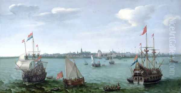 View of Hoorn (Netherlands) Oil Painting by Cornelis Hendricksz. The Younger Vroom