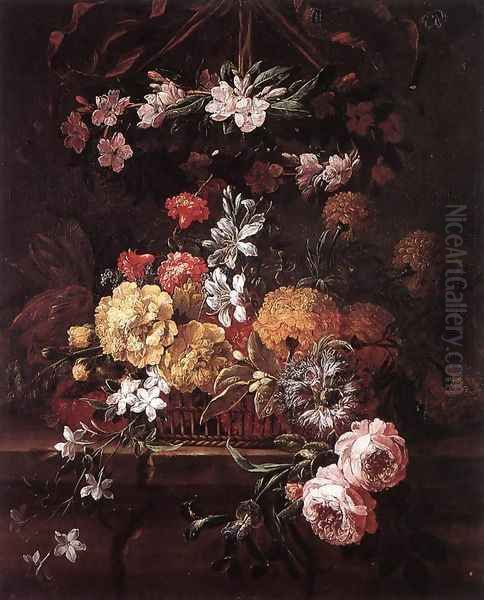 Flower Piece (2) Oil Painting by Gaspar-pieter The Younger Verbruggen