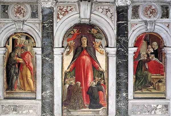 Triptych 1473 Oil Painting by Bartolomeo Vivarini