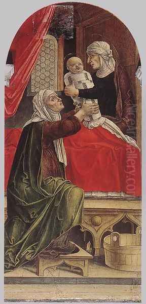 The Birth of Mary 1473 Oil Painting by Bartolomeo Vivarini