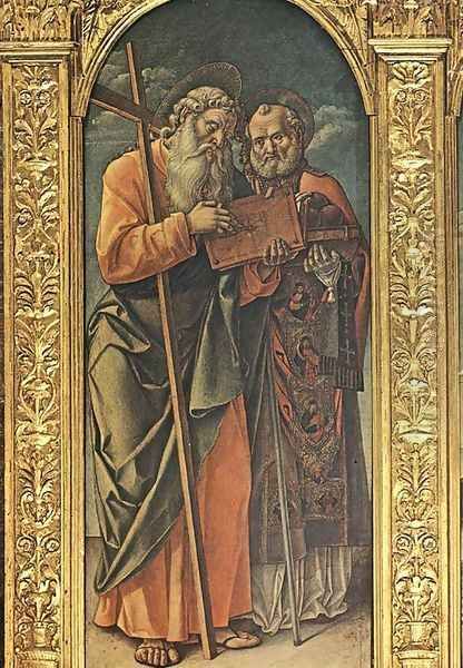 Sts Andrew and Nicholas of Bari 1482 Oil Painting by Bartolomeo Vivarini