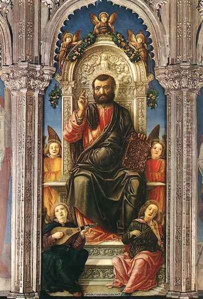 Triptych of St Mark (detail) 1474 Oil Painting by Bartolomeo Vivarini