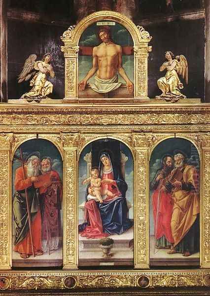 Virgin Enthroned with the Child on her Knee (polyptych) Oil Painting by Bartolomeo Vivarini