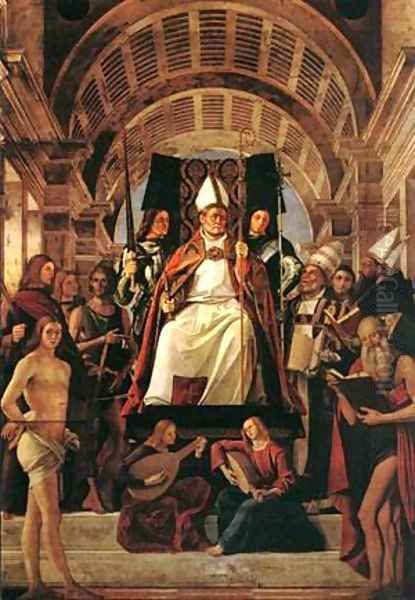 Altarpiece Of St Ambrose 1503 Oil Painting by Bartolomeo Vivarini