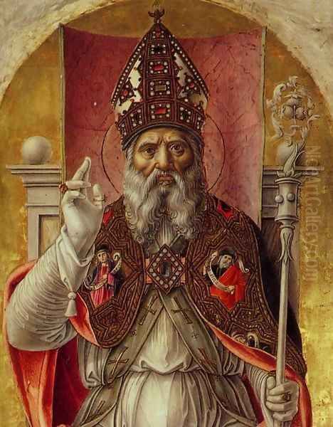 St Ambrose Polyptych (detail) Oil Painting by Bartolomeo Vivarini