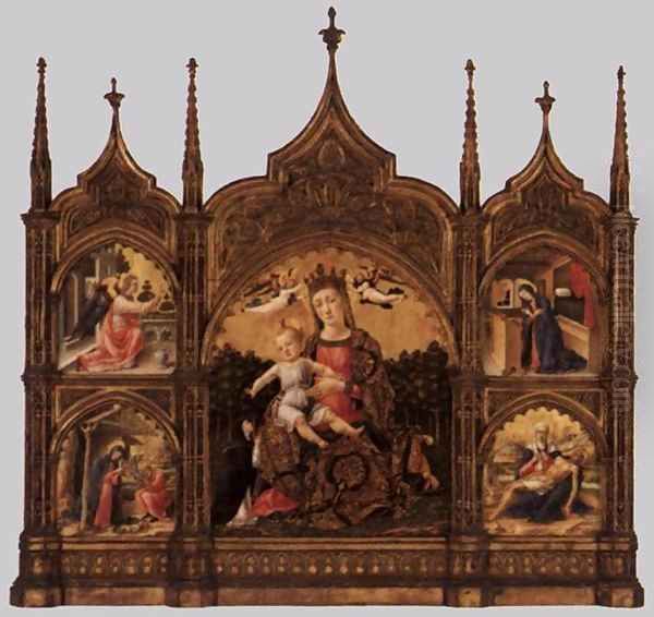 Triptych Oil Painting by Bartolomeo Vivarini