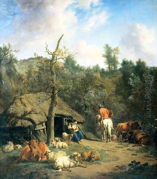 The Hut Oil Painting by Adriaen Van De Velde