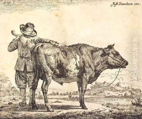 Bull Oil Painting by Adriaen Van De Velde