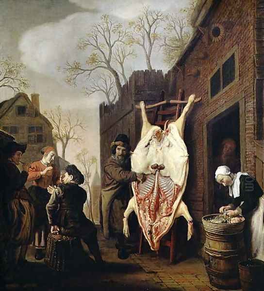 The Butchers Shop Oil Painting by Jan Victors