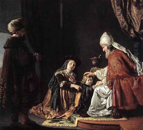 Hannah Giving Her Son Samuel to the Priest 1645 Oil Painting by Jan Victors