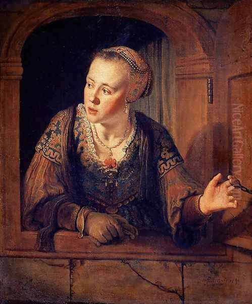 Young Woman at a Window 1640 Oil Painting by Jan Victors