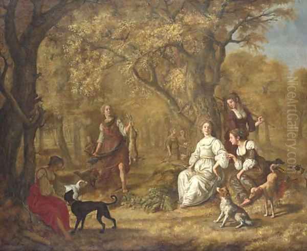 Diana and her Nymphs after the hunt Oil Painting by Jan Victors