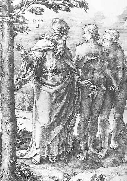 Adam and Eve (Expulsion from the Paradise) 1510 Oil Painting by Lucas Van Leyden