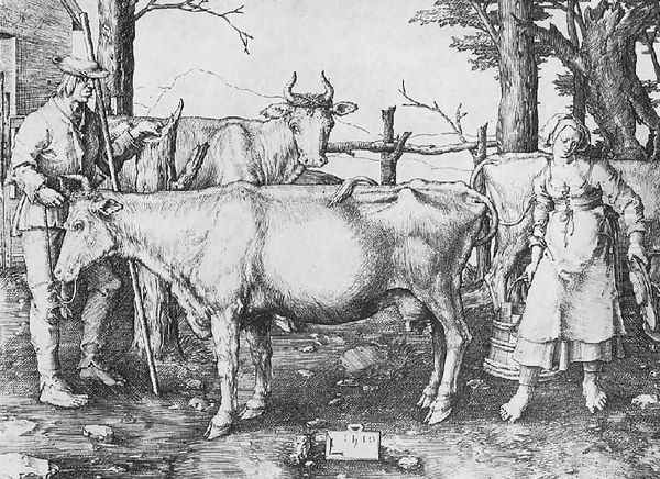 Milk-maid 1510 Oil Painting by Lucas Van Leyden