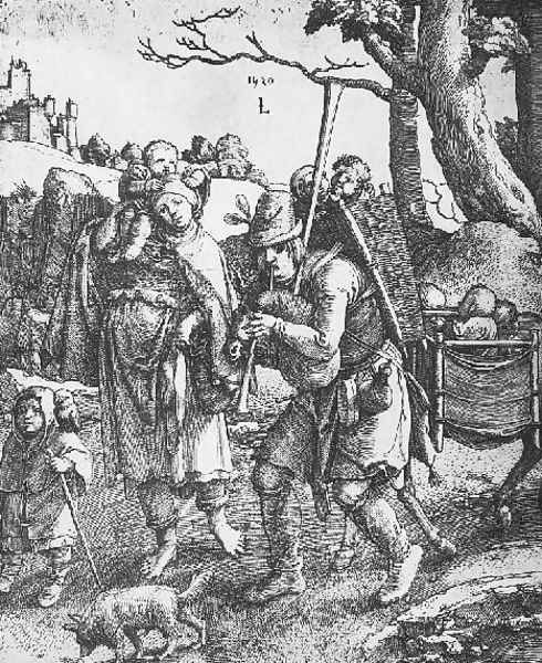 Wandering Beggars 1520 Oil Painting by Lucas Van Leyden