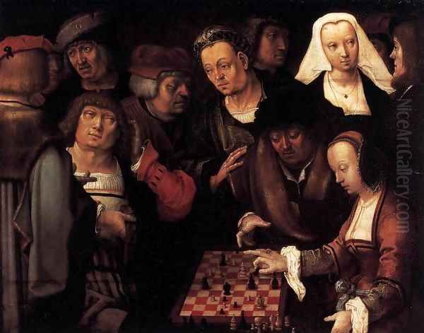 The Game of Chess Oil Painting by Lucas Van Leyden