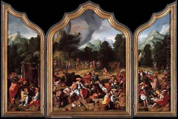 Worshipping of the Golden Calf Oil Painting by Lucas Van Leyden