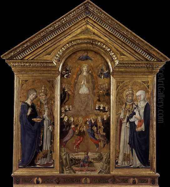 The Virgin of the Assumption with Saints 1462-63 Oil Painting by Lorenzo Di Pietro Vecchietta