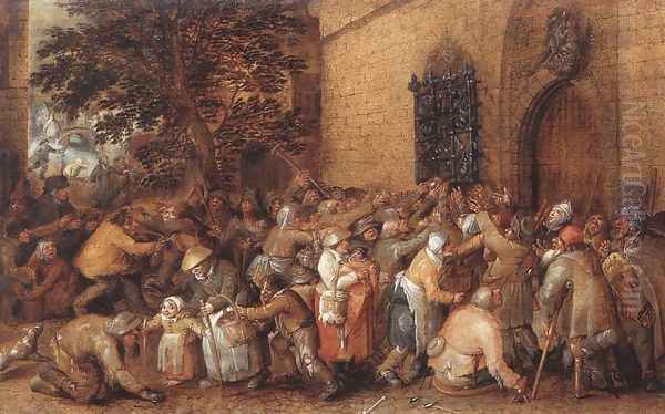 Distribution of Loaves to the Poor Oil Painting by David Vinckboons