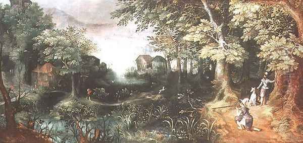 Landscape with Hunters Oil Painting by David Vinckboons