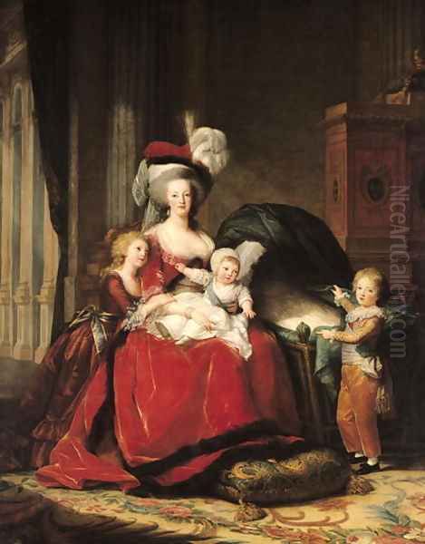 Marie-Antoinette 1755-93 and her Children, 1787 Oil Painting by Elisabeth Vigee-Lebrun