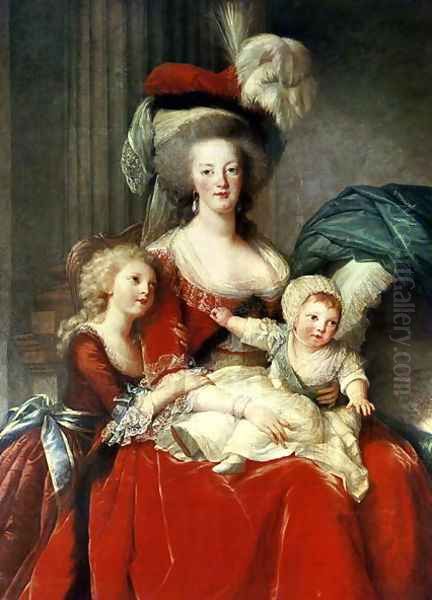 Marie-Antoinette 1755-93 and her Four Children, 1787 Oil Painting by Elisabeth Vigee-Lebrun