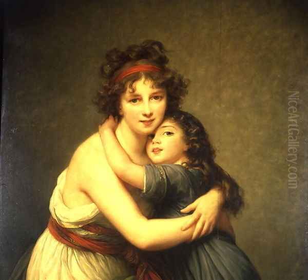 Madame Vigee-Lebrun and her Daughter, Jeanne-Lucie-Louise 1780-1819 1789 Oil Painting by Elisabeth Vigee-Lebrun