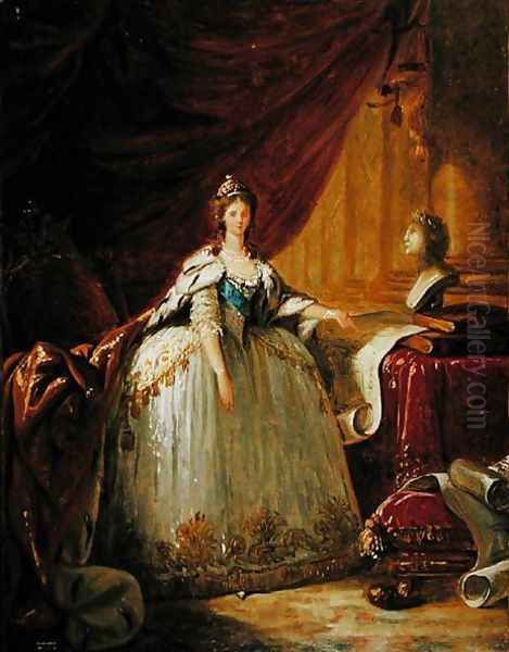 Portrait of the Dowager Tsarina Maria Feodorovna 1759-1828 Oil Painting by Elisabeth Vigee-Lebrun