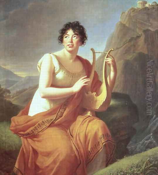 Madame de Stael as Corinne, 1809 Oil Painting by Elisabeth Vigee-Lebrun