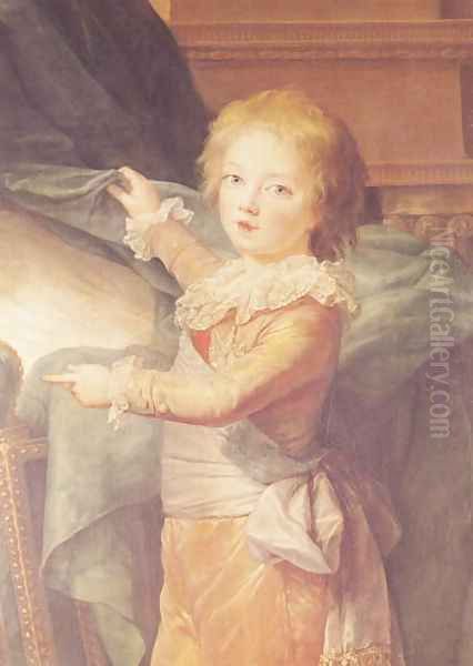 Marie-Antoinette and her Children, detail of Louis-Joseph-Xavier 1781-89 Oil Painting by Elisabeth Vigee-Lebrun