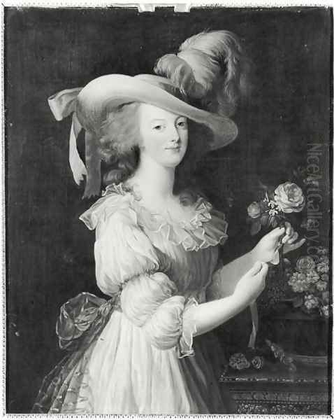 Copy of a Portrait of Marie-Antoinette 1755-93 after 1783 Oil Painting by Elisabeth Vigee-Lebrun