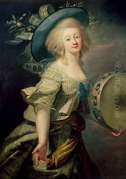 Portrait of Marie-Anne de Cupis 1710-70 also known as La Camargo Oil Painting by Elisabeth Vigee-Lebrun