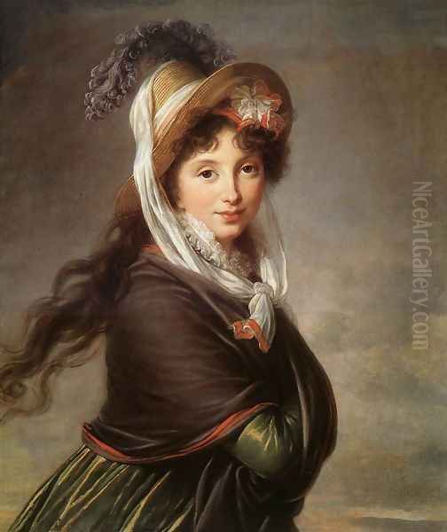 Portrait of a Young Woman c. 1797 Oil Painting by Elisabeth Vigee-Lebrun