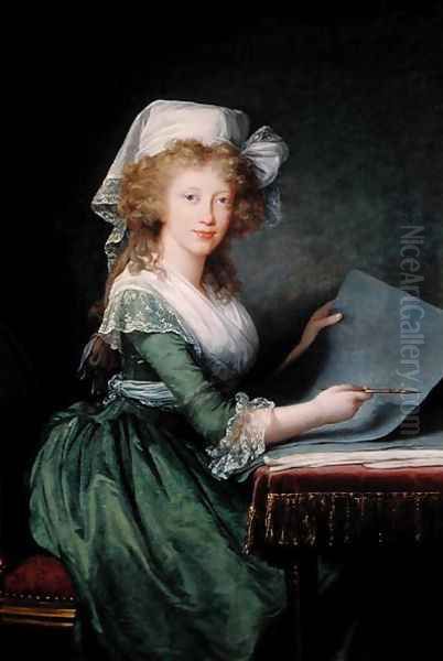 Marie-Louise of Bourbon-Sicily 1773-1802 1790 Oil Painting by Elisabeth Vigee-Lebrun