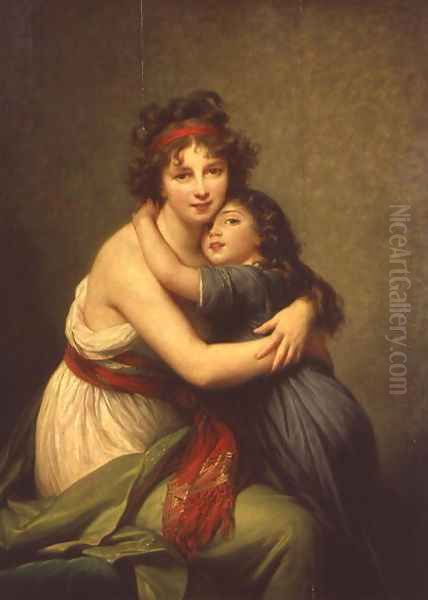 Madame Vigee-Lebrun and her Daughter, Jeanne-Lucie-Louise 1780-1819 1789 2 Oil Painting by Elisabeth Vigee-Lebrun